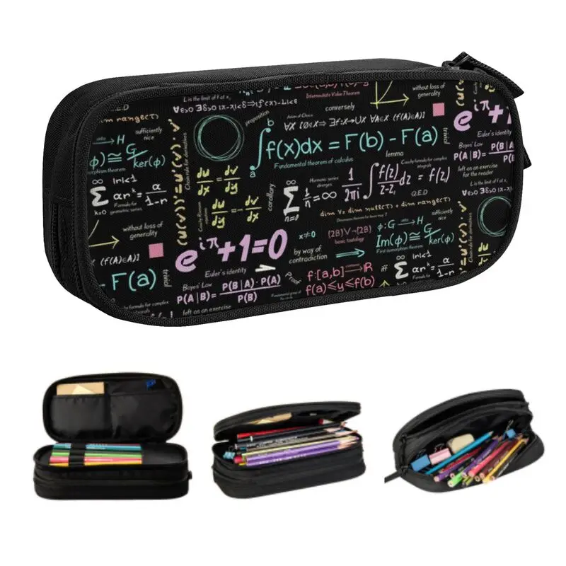 Custom Pure Math Nerd Cute Pencil Cases Boys Gilrs Large Capacity Physics Science Pencil Bag Pouch Students Stationery