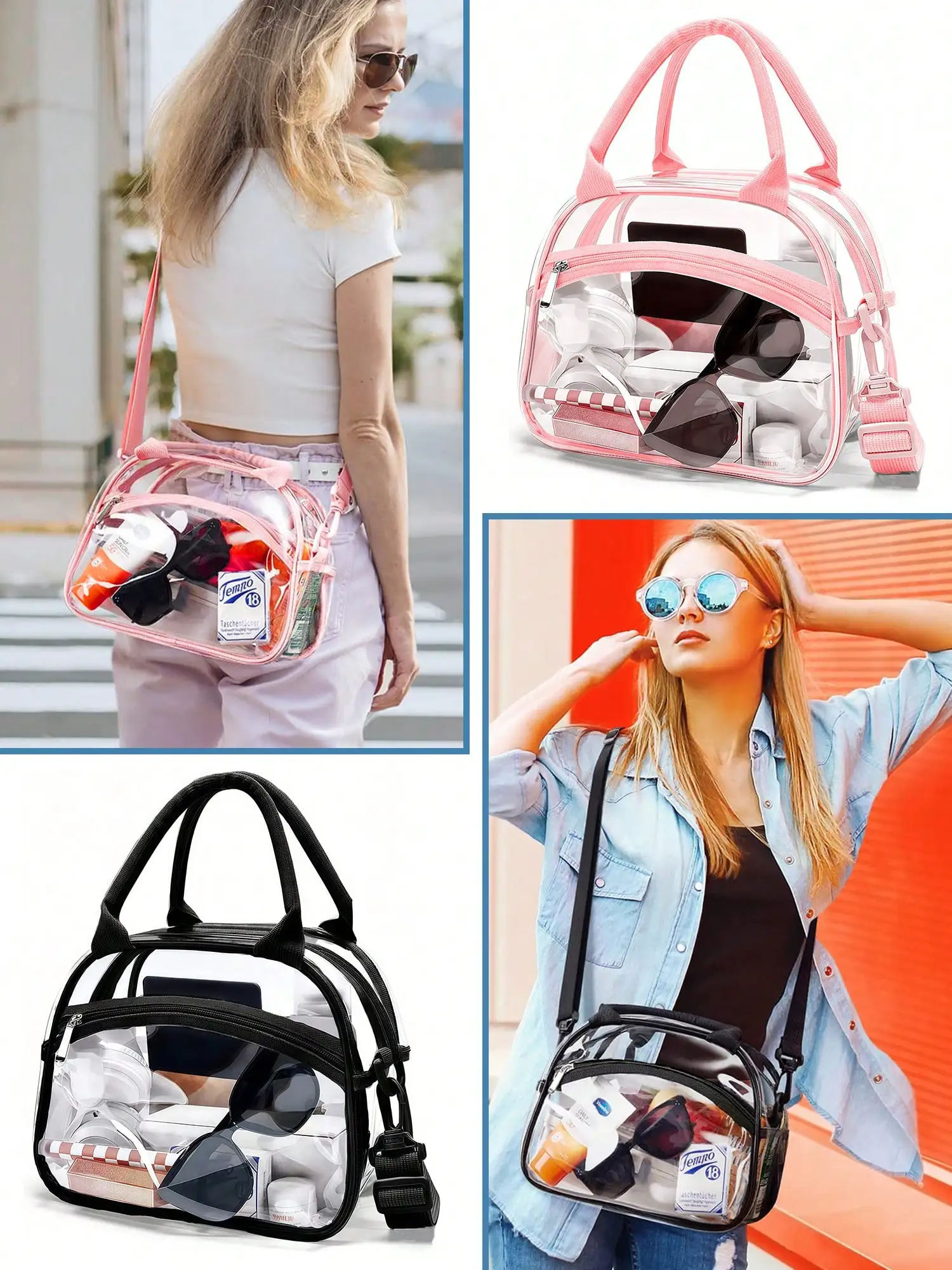 Transparente Lunch-Tasche mit verstellbarem Riemen, Unisex für Männer und Frauen, geeignet für Arbeit, Schule, Picknick, Reisen, Sportveranstaltungen.xtz – Detail 5