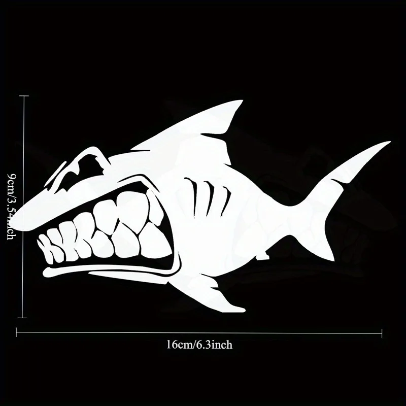 2D Flat Flat Motorcycle Helmet Sticker Cross-Border Foreign Trade Car Sticker Wholesale Shark Teeth Animal Car Window Rear Glass