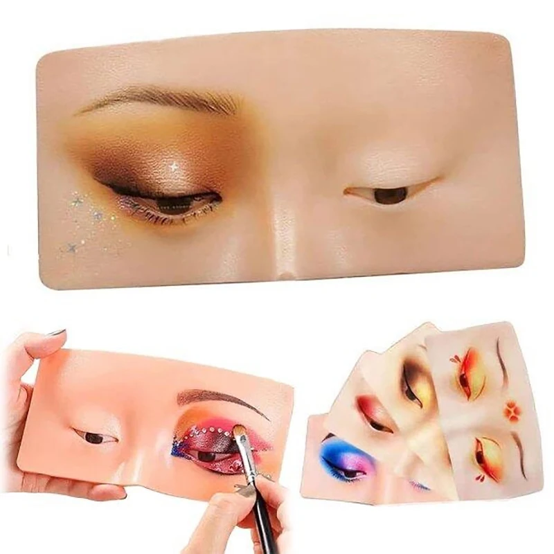 Reusable Practicing Interacting Makeup Face Eye Makeup Practice Face Pad Silicone Skin Make Up Face Eyelash Tatoo Beauty Academy