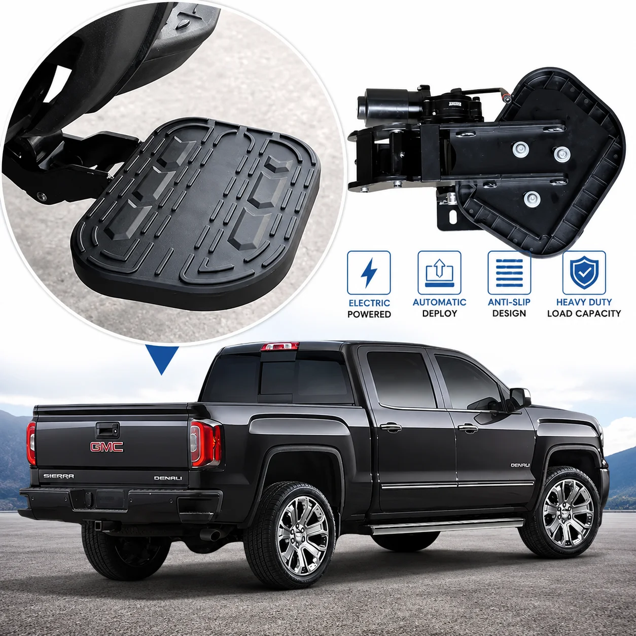 4x4 Electric Rear Bed Step Truck Tailgate Running Board for GMC Sierra 2014-2018 Pickup Accessories