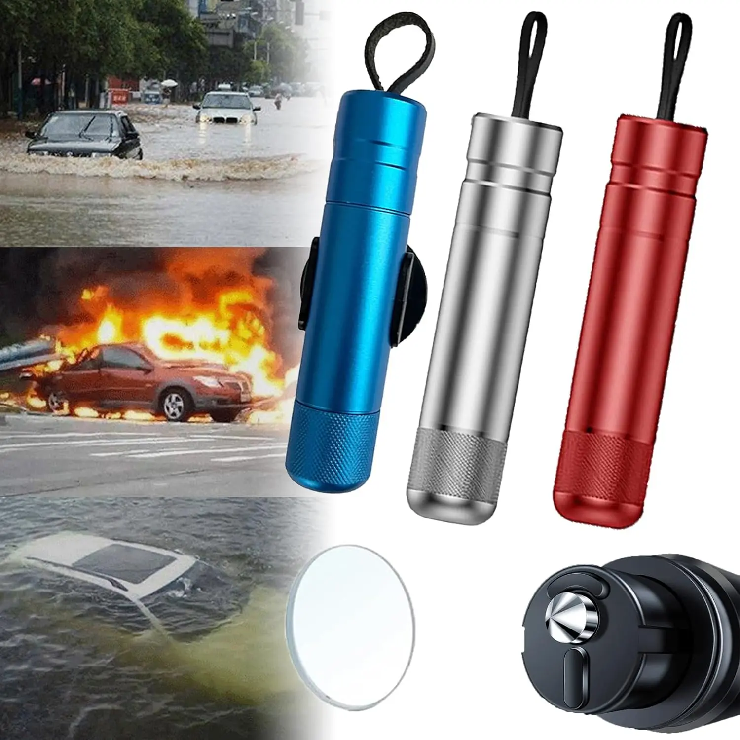

Car Safety Hammer Aluminum Alloy Car Life Hammer Multifunctional Underwater Emergency Steel Escape Hammer Mini Window Breaker