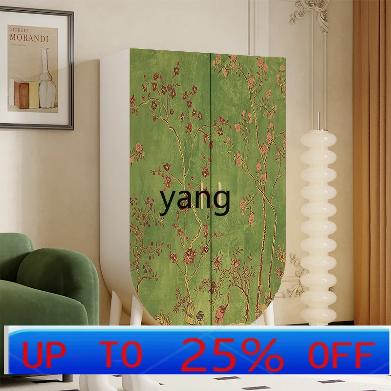 

LMM retro style solid wood home opposite door bedroom storage wardrobe storage hanging wardrobe free installation