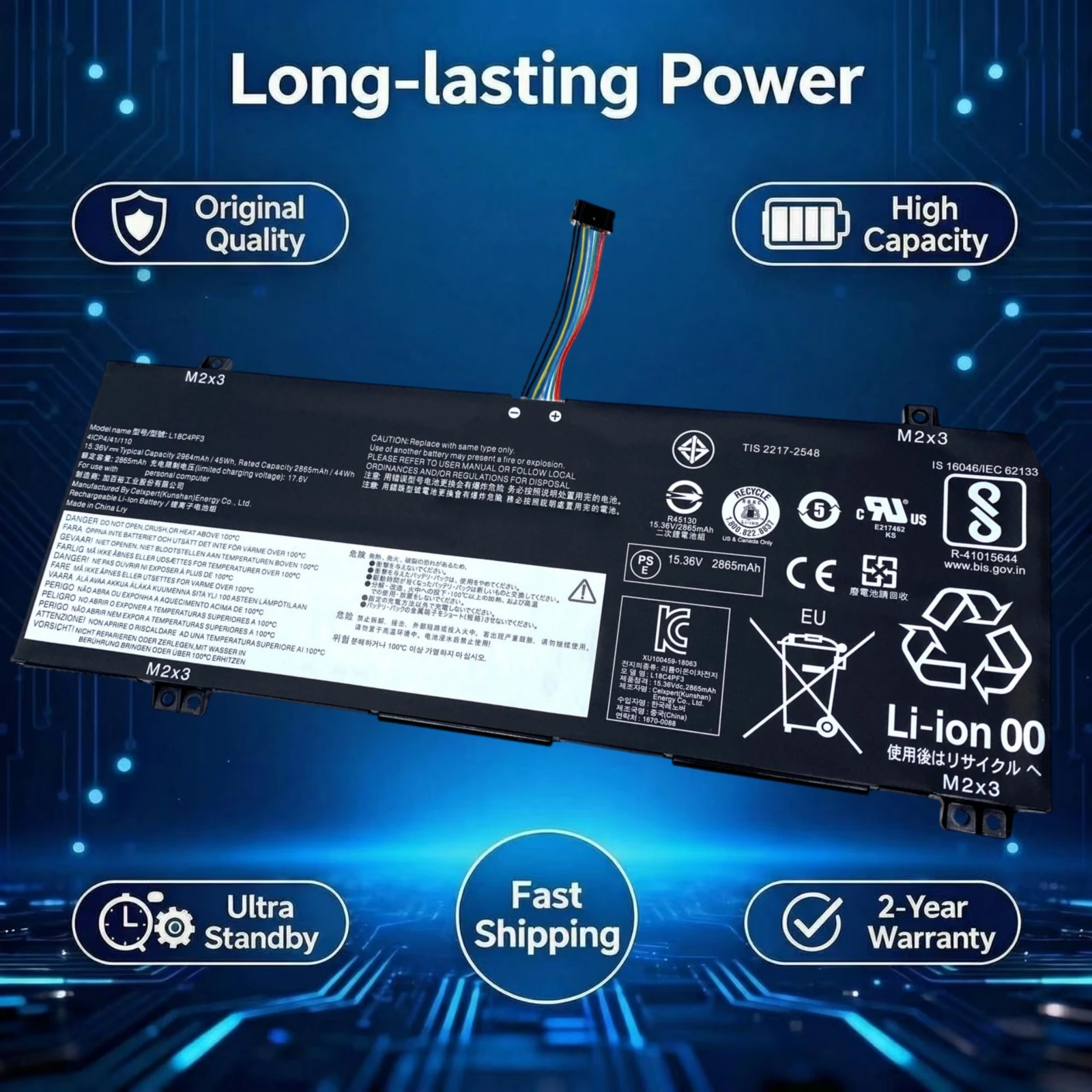 New Original L18C4PF3 L18M4PF4 L18M4PF3 L18C4PF4 Laptop Battery For Lenovo IdeaPad C340-14API 14IWL S540-14API IML Flex-14API