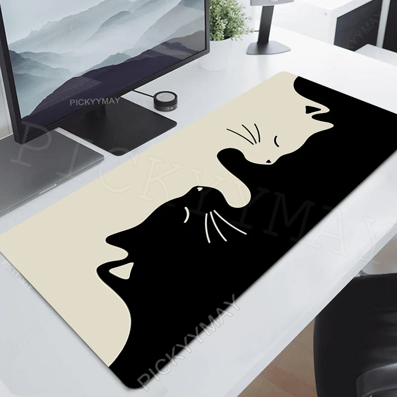 

Gaming Mousepads Black Cat Mousepad Company Large Mouse MatKawaii Office Rubber Desk Pads Non-Slip Mouse Pad Cute Keyboard Mats