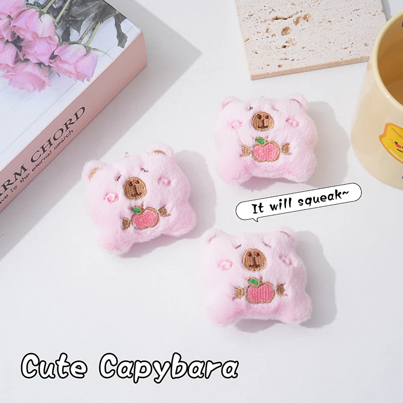 Llavero creativo de animales Capybara, muñeco de juguete chirriante, llavero colgante lindo de dibujos animados, mochila exquisita, accesorios de decoración, regalos