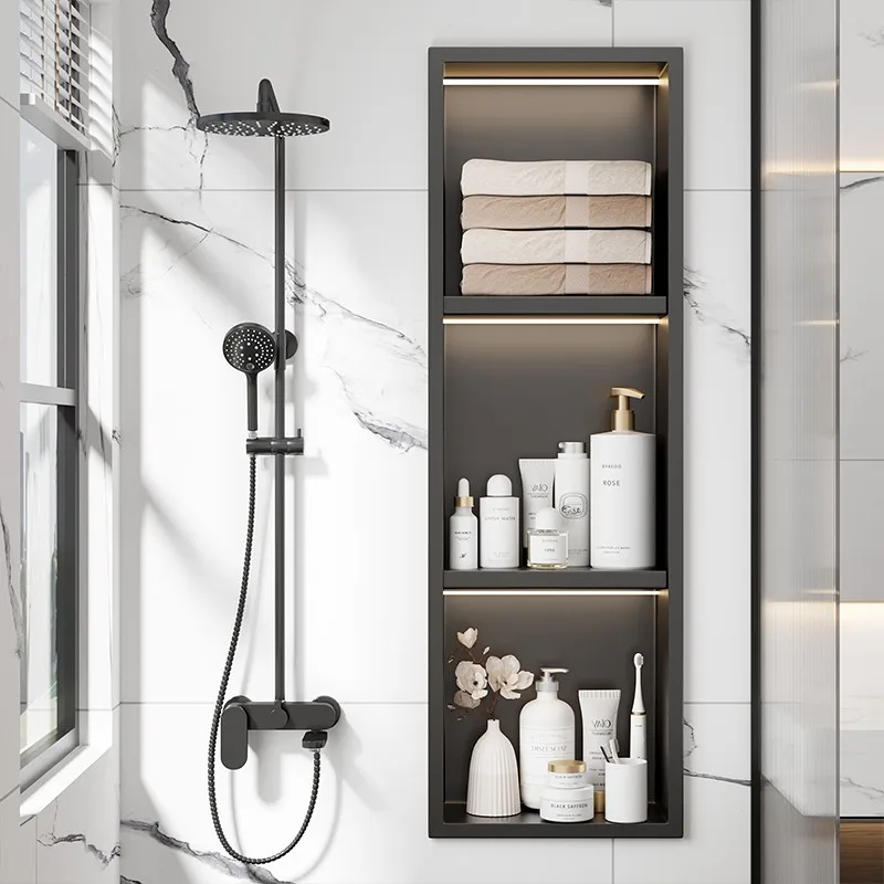 Stainless steel niche baffle toilet bathroom metal tv stainless steel niche recessed cabinet finished shelf