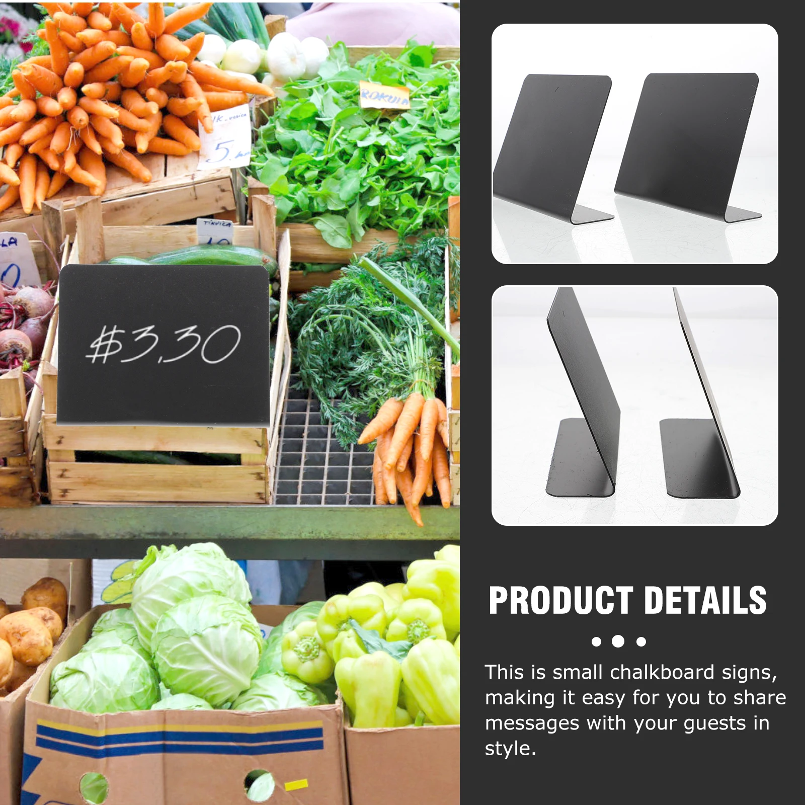 

16Pcs Multipurpose Plastic Blackboard Signs Rewritable Message Boards Desktop Chalkboards for Home Plastic Chalkboards