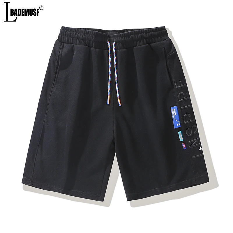 New Summer Casual Shorts Man Fashion Loose Fitting Comfortable Elastic Force Waist Solid Color Side Pockets Short Trousers Man