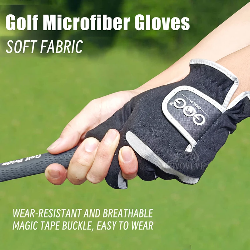 Golf Gloves Black can wear on left and right hand 1 pc fabric lycra soft breathable Professional gloves Drive Cycling Outdoor