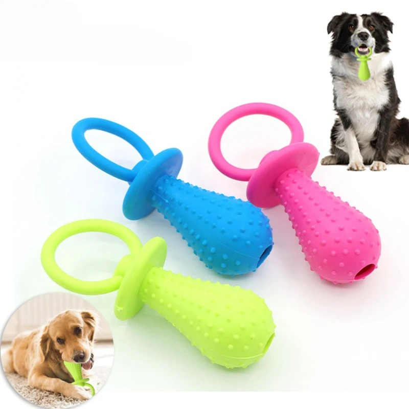 

Dog Chewing Toys Rubber Pacifiers Bells Plaything Balls Grinding Teeth Bite Resistance Training Dogs Puppy Toy Pet Products