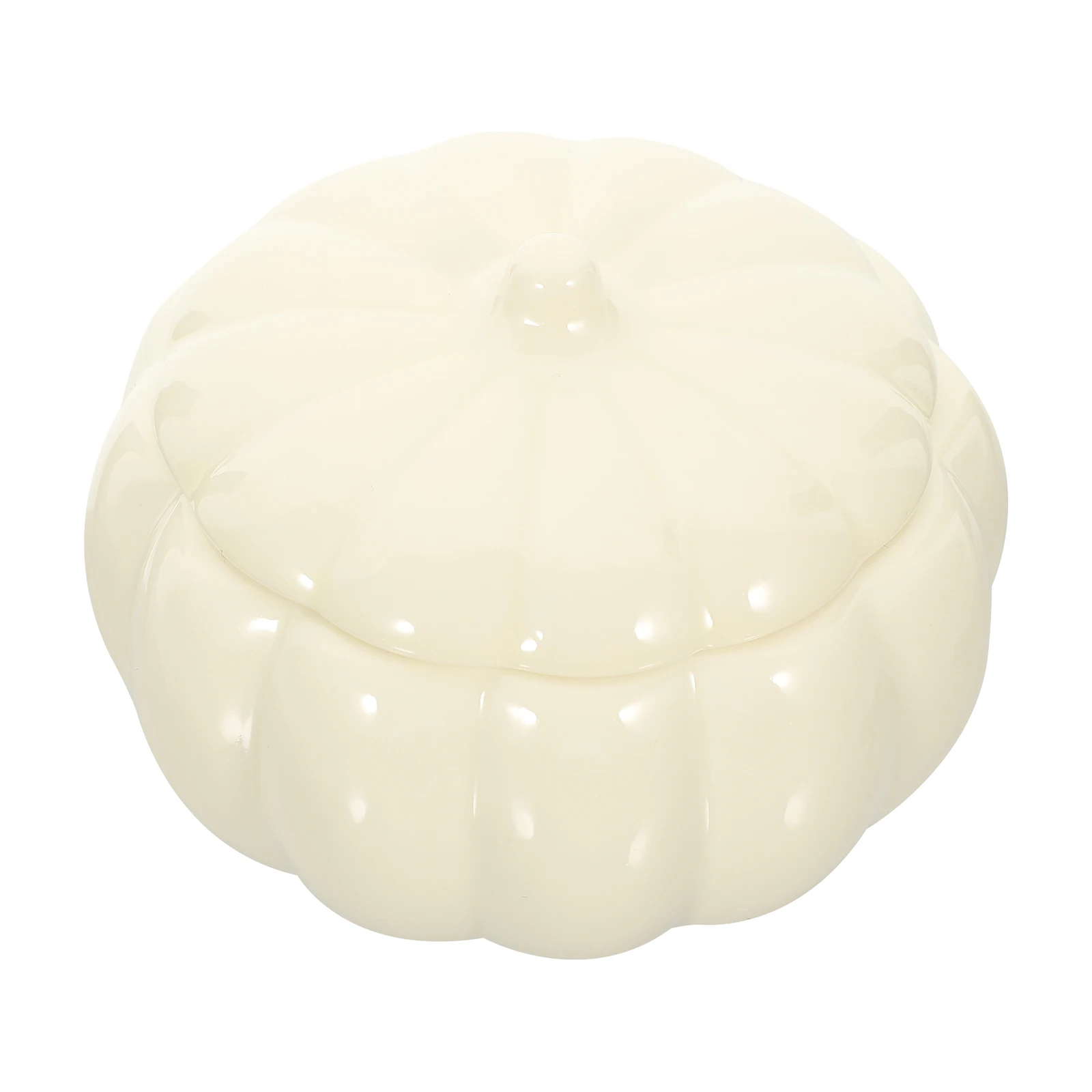 

Ceramic Pumpkin Shaped Jar Tea Canister Sugar Container Candy Organizer Tightly Sealed Sturdy Safe Kitchen Desktop Decoration