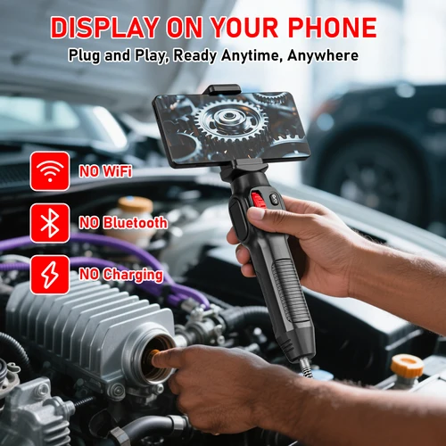 Imagen 2 del producto Tipo C360 ° Cámara endoscópica articulada rotativa bidireccional HD 1080P inspección de coche endoscopio industrial con 8 LED para lOS Android