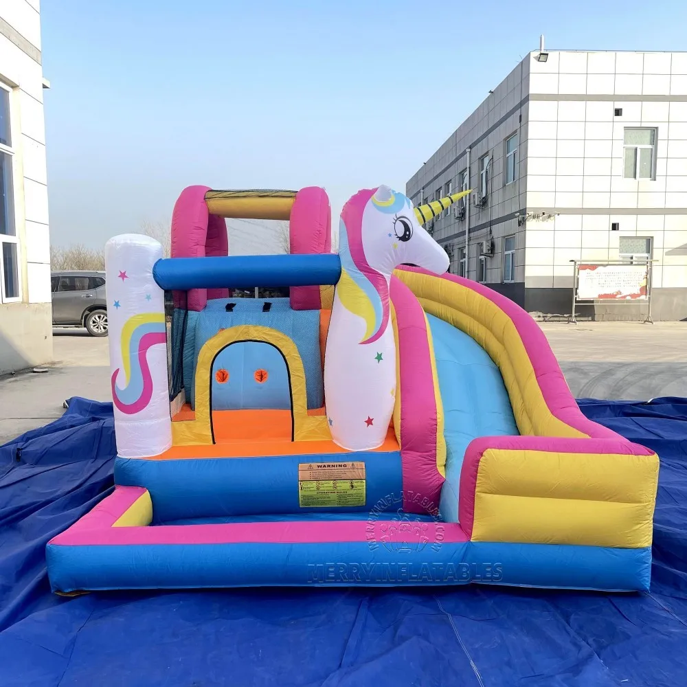 

Mini unicorn Water slide portable splash pool water playground with water hose