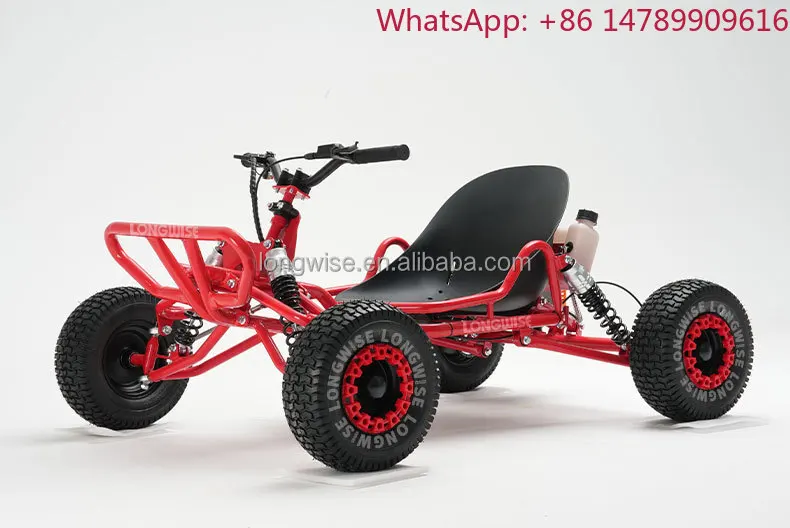 Outdoor AdventureSpeed And PassionPowerful 63CC 2 Stroke Engine Off Road Kart Sturdy Wide Seat Independent Suspension Chain Rear