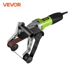 VEVOR 800W Round Pipe Drawing Machine Stainless Steel Cylindrical Pipe Polisher Handheld Tube Polishing Finishing Belt Sander