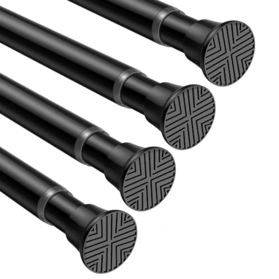

Shower Curtain Rod 31 To 76 InchBlack Tension Curtain Rod 7/8" Diameter Spring Loaded Curtain Rods No Drilling Shower Rods For