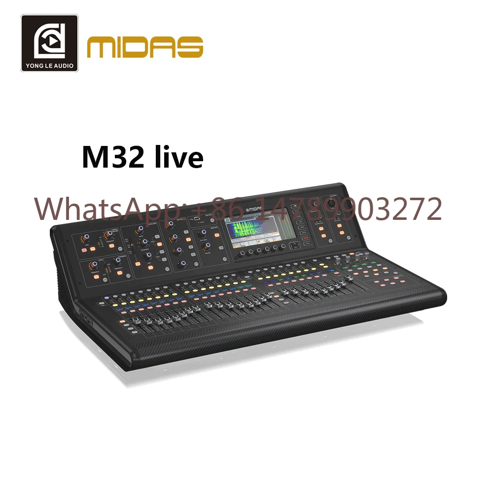 M32 Live Professional DJ Sound Mixer Carbon Fiber Aluminum Alloy Wi-Fi Enabled for Podcast YouTube Streaming Game Karaoke Studio