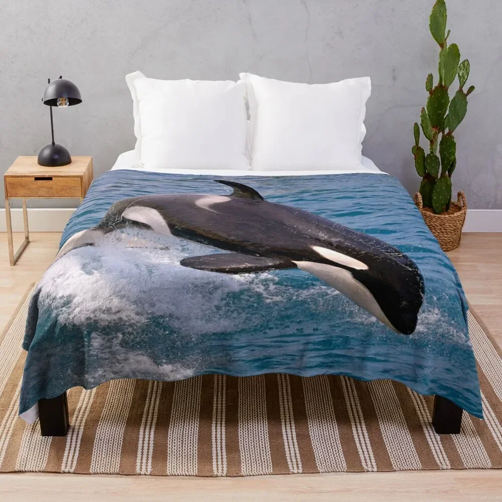 Killer whale orca jumping Throw Blanket manga Retros Luxury St Plaid on the sofa Blankets