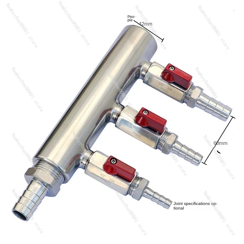 One inch inner wire to four points outer wire 60mm pitch stainless steel water separator hose connector