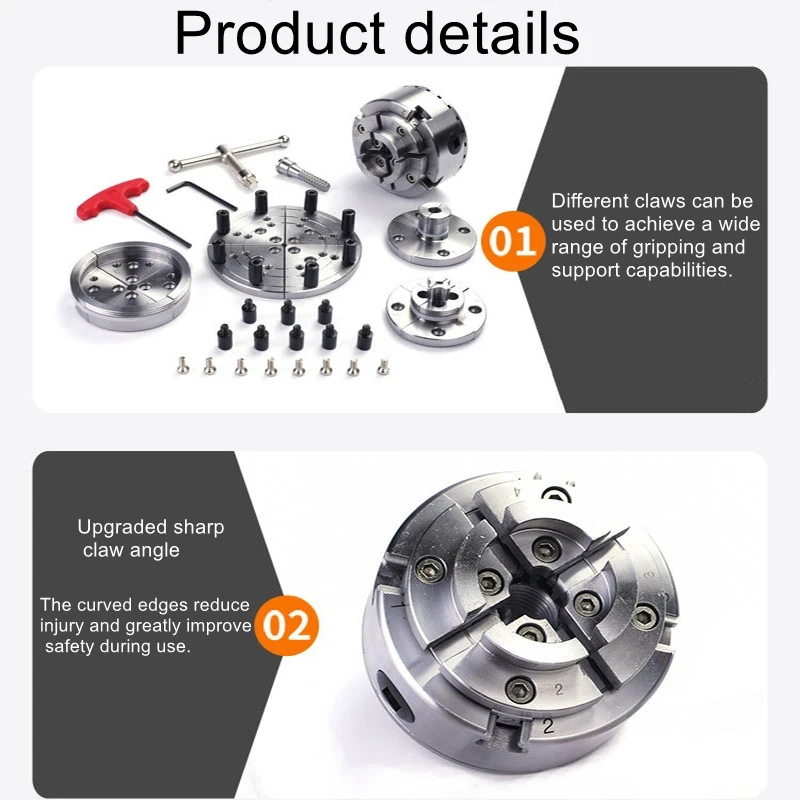 

4-jaw self-centering chuck woodworking lathe accessory 3.75-inch bevel gear set chuck woodworking chuck