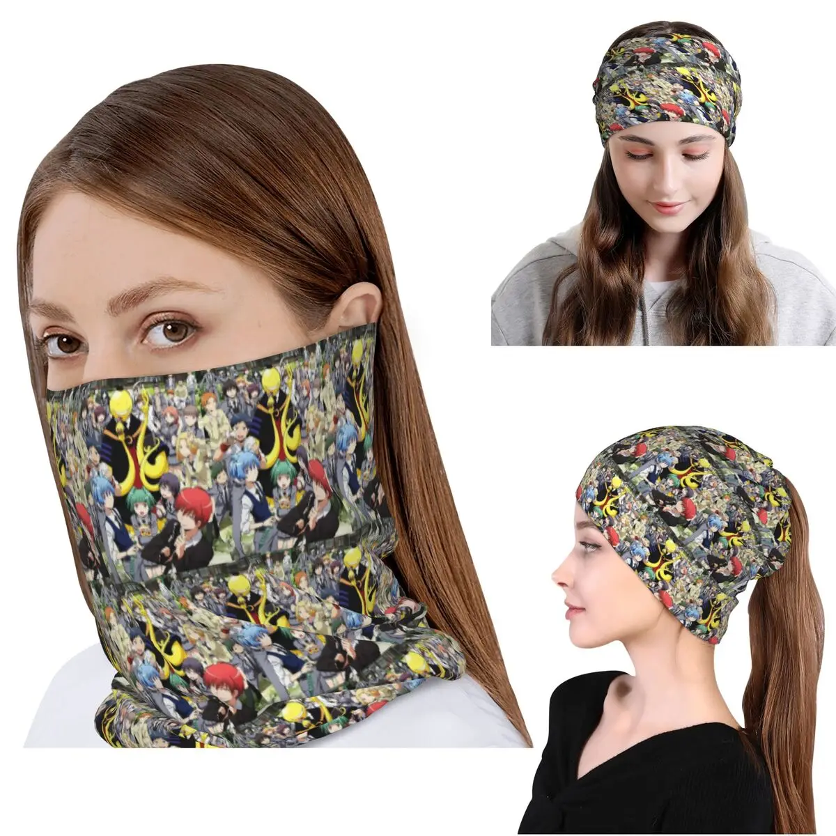 

Assassination Classroom Octopus Koro Sensei Bandana Neck Cover Mask Scarf Multi-use Face Mask Beanies Hat Unisex All Season