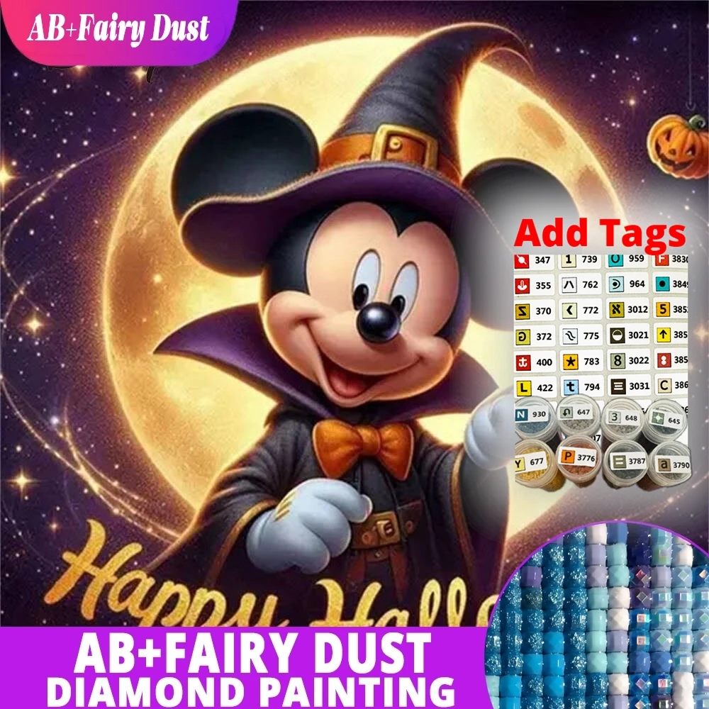 

AB Fairy Dust Disney Новое поступление Алмазная вышивка Микки Маус животное картина стразы картина мультфильм DIY мозаика Луна Хэл