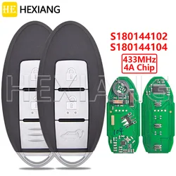 HE S 180144102   S 180144104   4A Chip 433 MHz Keyless Go Car Remote Key dla Nissan Qashqai X-trail 2014 2015 2016 2017