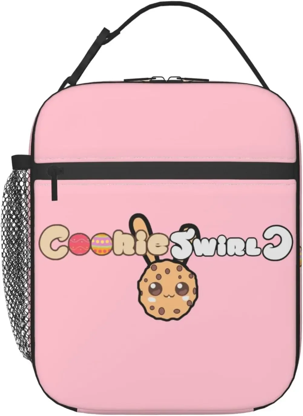 Cookie Anime Swirl Insulated Lunch Bag Lunch Box Leakproof Work Lunch Tote Bag With External Net Pocket for Office Travel Work