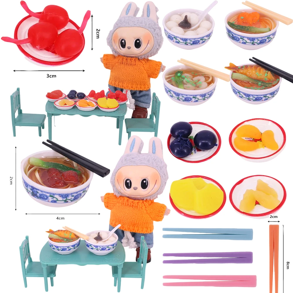 

17CM Doll Mini Food, Fruits, Chopsticks Accessories,Affordable Cute Mini Ornaments,For labubu Accessories,Girl,Festival Gifts