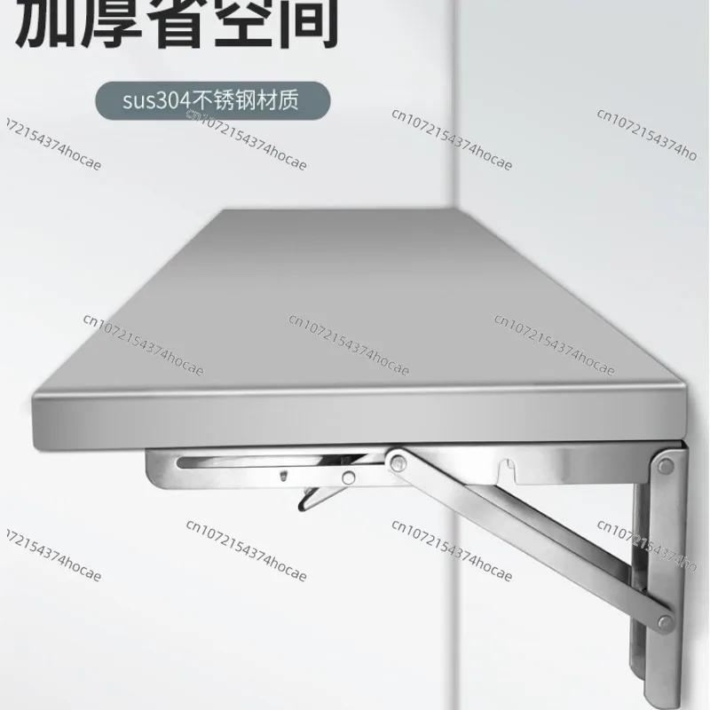 304 Stainless Steel Folding Table Home Kitchen Simple Dining Table Learning Desk Wall Shelf Foldable