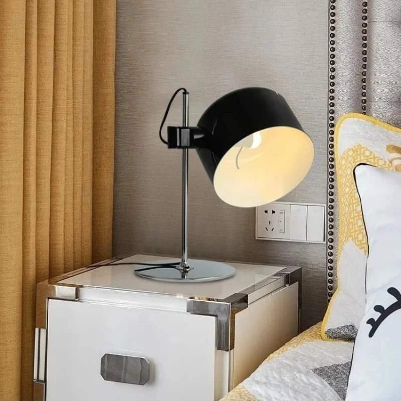 

Italian Designer Minimalist Black Wrought Iron Desk Lamp Living Room Bedroom Study Bedside Adjustable Angle Reading Table Lights