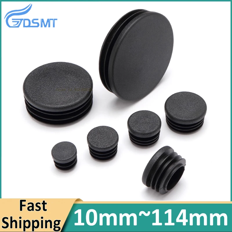

Диаметр 10 мм ~ 114 мм, черные круглые пластиковые заглушки, заглушки для трубок, украшение для стола и стула, мебели, защитный пылезащитный чехол