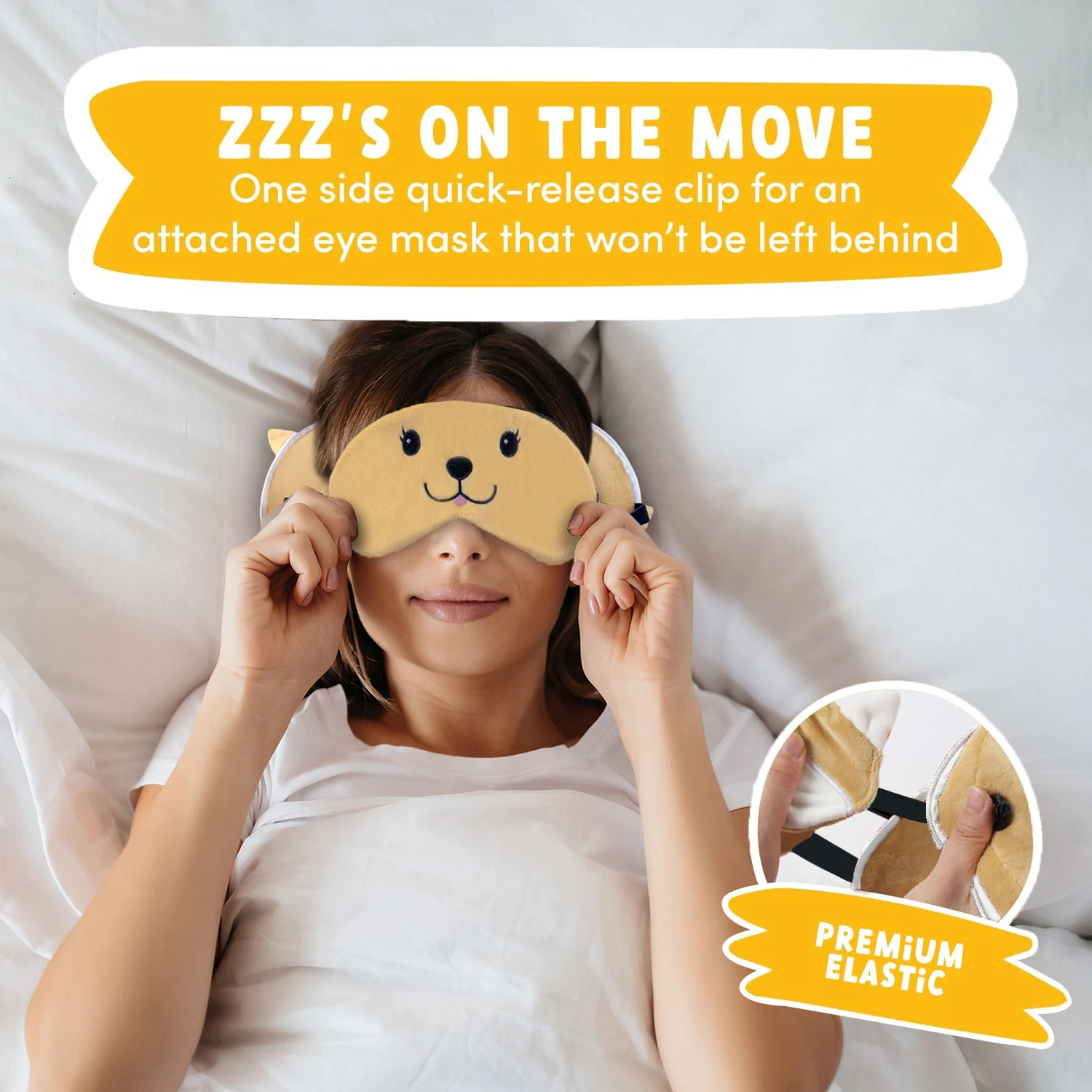 

Two-In-One Eye Mask and Neck Pillow, Cute Animal Design, Portable Travel Neck Pillow, Light-Blocking and Comfortable