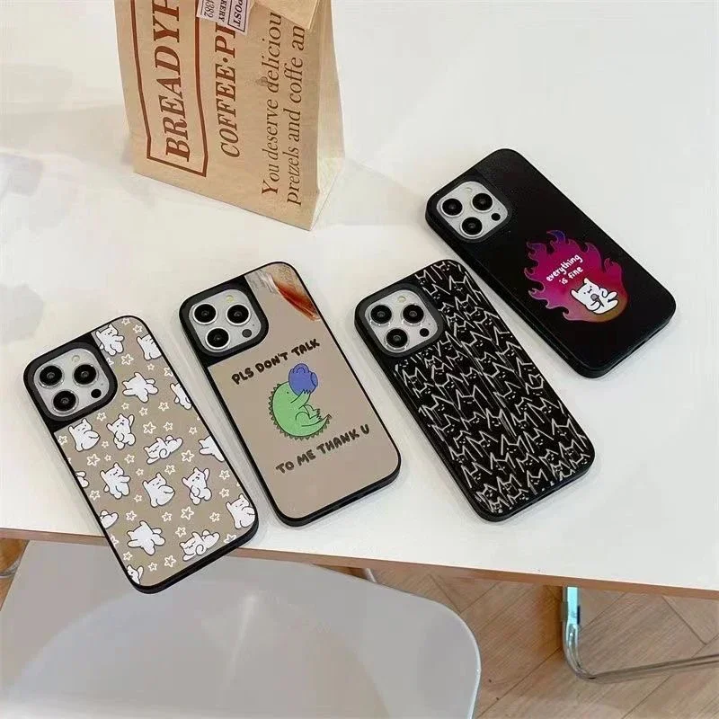 

Simple Funny Cartoon Mirror Surface MagSafe Phone Case Cover for IPhone 11 12 13 14 15 Pro Max Case for IPhone 15 Pro Max