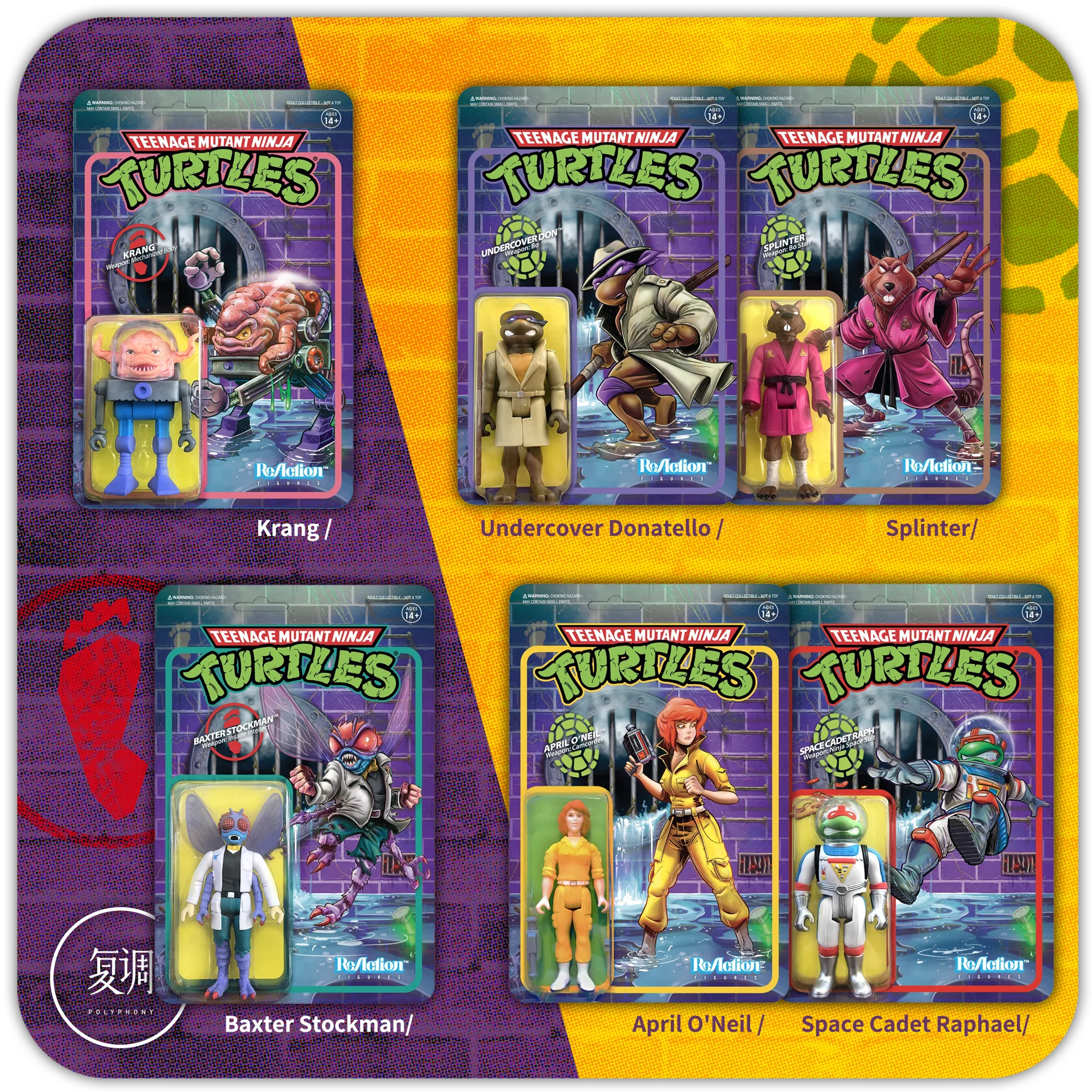 En Stock Super 7 Tortugas Ninja Tarjeta colgante Serie 2 Krona Raphael Sprint Película Accesorios Regalo