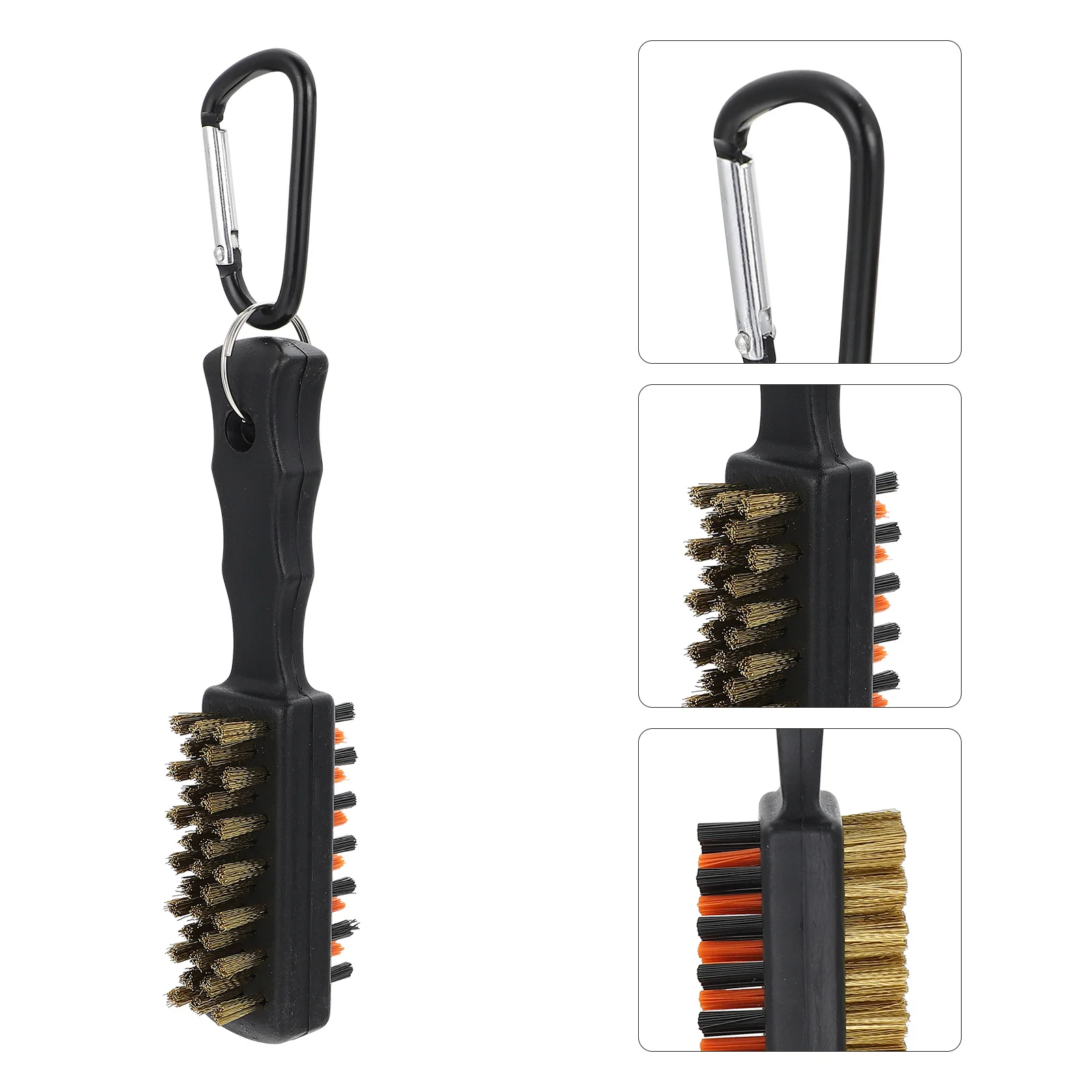 

Lightweight Double-Sided Golf Club Brush Sturdy Nylon and Steel Cleaner for on-The-Go Club Maintenance Tool Golfs Clean Brush