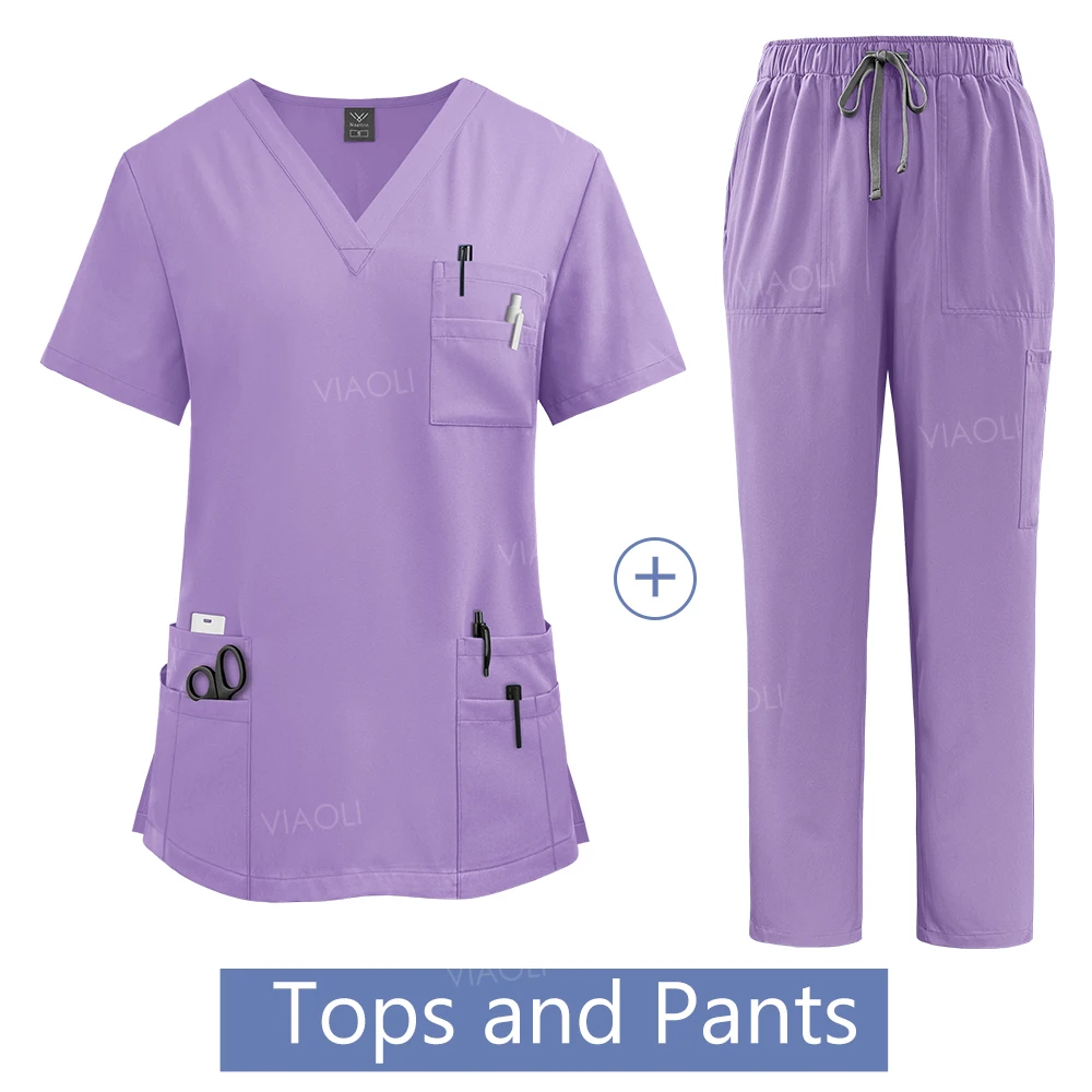Medical Uniform Scrub Hospital Working Scrubs Set Wholesale Nursing Scrub Uniforms Women Healthcare Pharmacy Clinic Work Clothes image 3