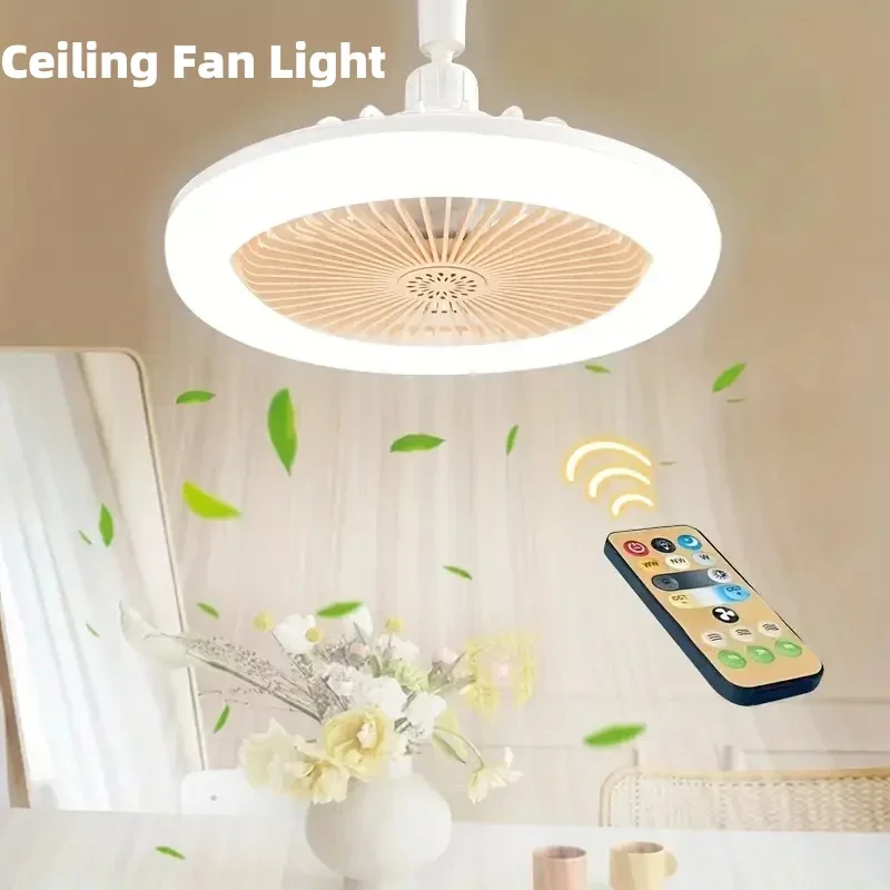 

Nordic Ceiling Fan Lamp Bedroom Lamp Modern Simple Dining Room Invisible Ceiling Fan Lamp All-in-one Indoor Light