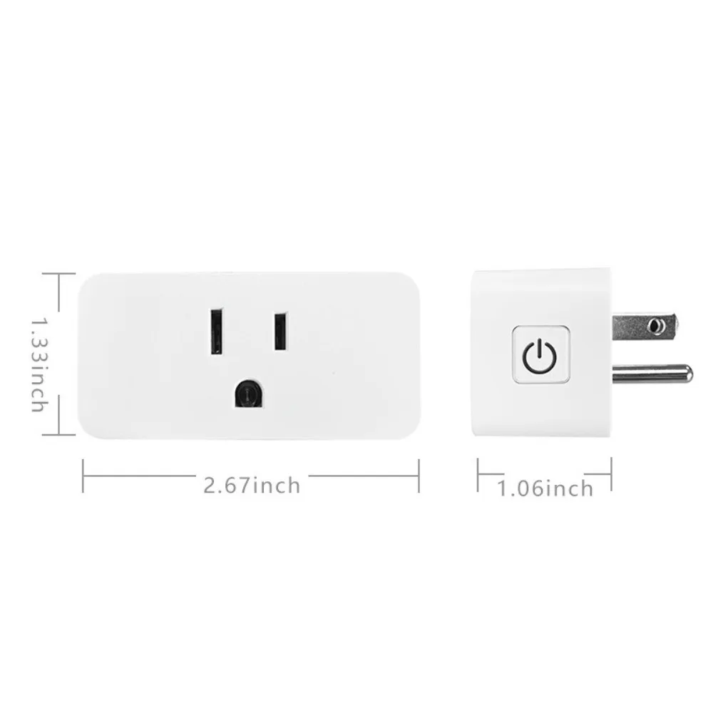 Remote Voice Control Mini WiFi Smart Plug 110-240V 10A US Plug Smart Home Socket Remote Control Timing Function US Smart Plug