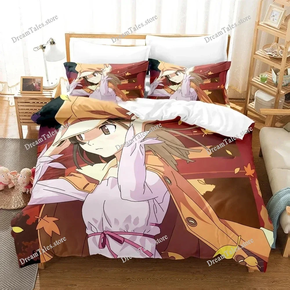 3D Print Bakemonogatari Bedding Set Single Twin Full Queen King Size Duvet Cover for Adults Boys Bedroom Anime