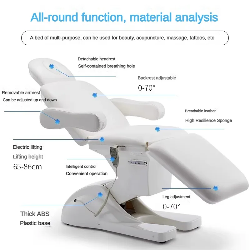 LGL electric lifting beauty bed beauty salon special micro plastic injection bed folding embroidery bed dental medical