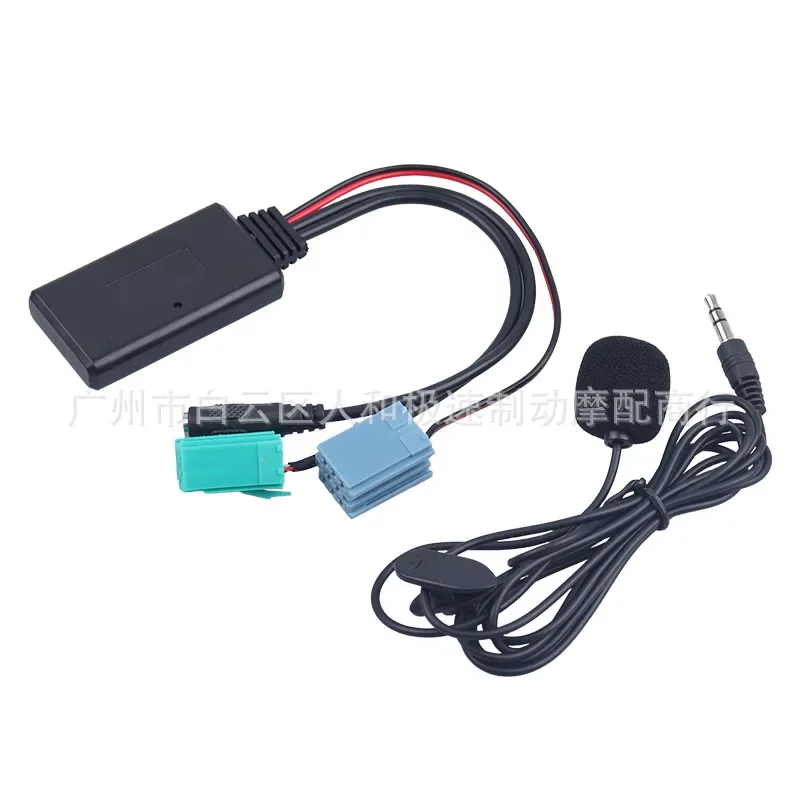 Car Bluetooth 5.0 Aux Cable Microphone Handsfree Mobile Phone Calling Adapter for Renault Megane 2 Updatelist Radio 8-pin+10-pin