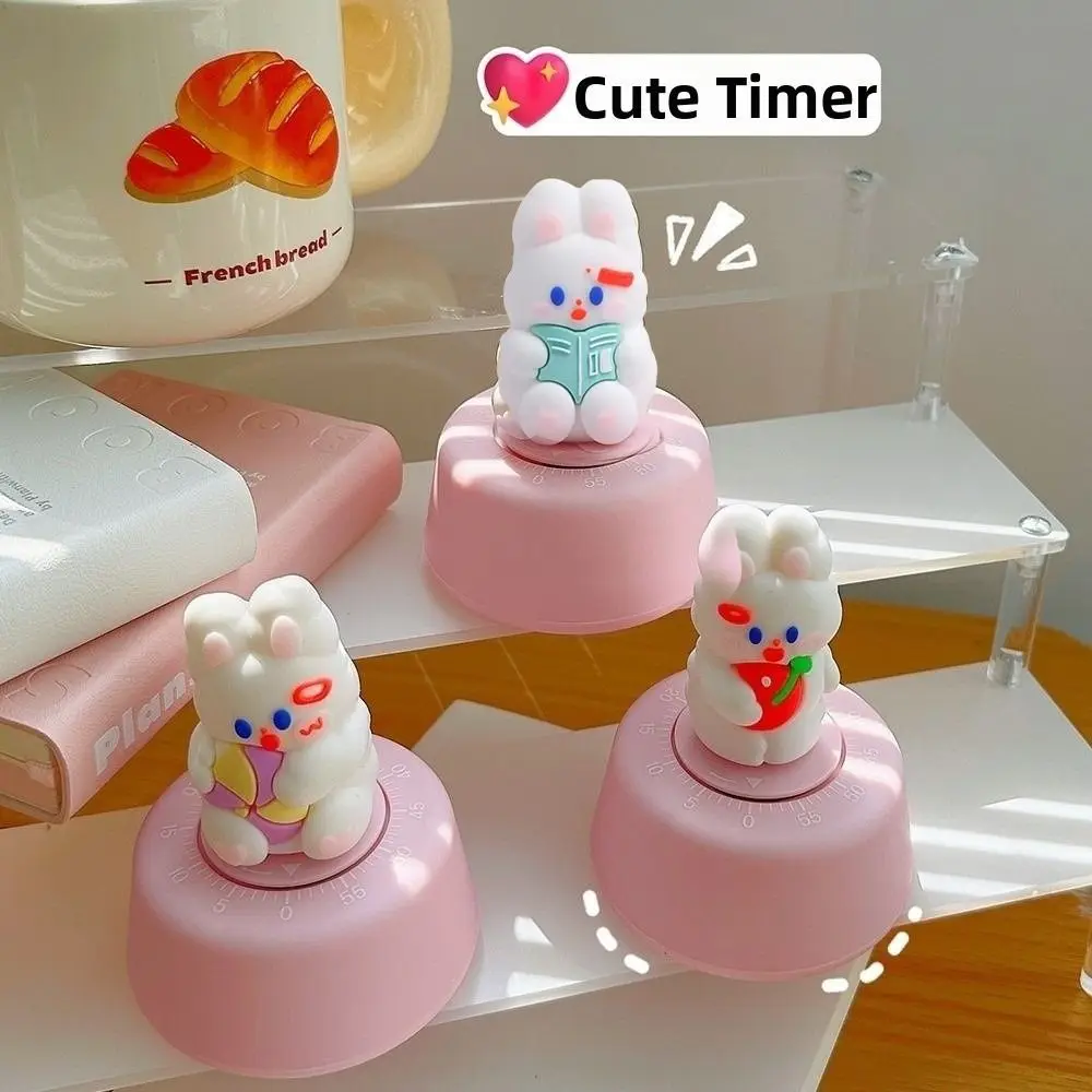 Portable Cute Mechanical Kitchen Timer Practical 60 Minute Rabbit Timer Self Discipline Management Timer Cooking Timer Home Use