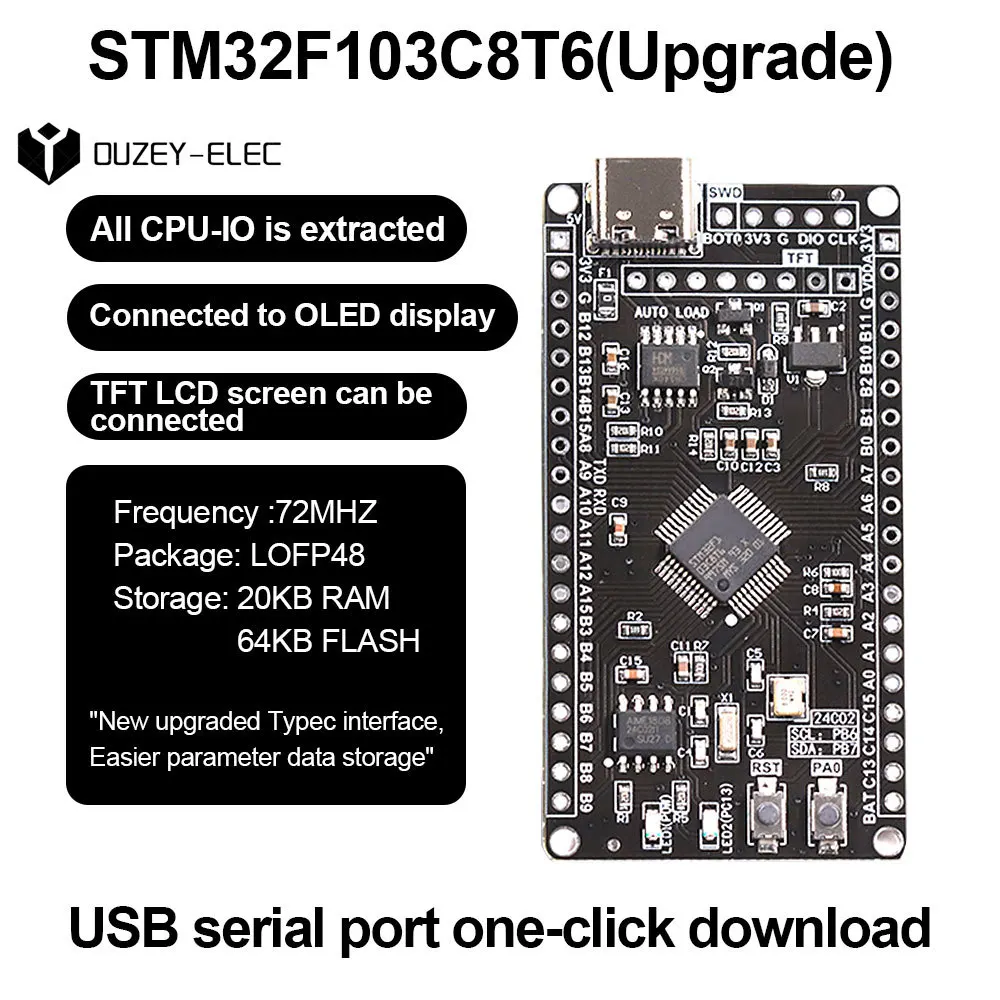 STM32F103C8T6 ARM STM32Minimum System Development Board Module STM32F103C8T6 Core Learning Board for Arduino Upgrade Serial Port