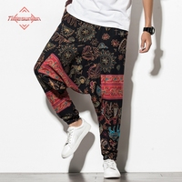 Prints Cotton Joggers Men Baggy Hippie Boho Gypsy Aladdin Cargo Pants Yoga Harem Pants Plus Size Women Pants