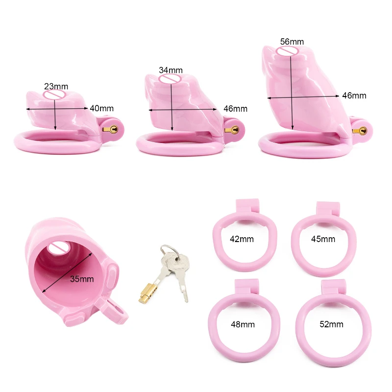 High Quality Simulated Dog Dildo Chastity Cage Three Sizes Available with Four Size Penis Rings Ascetic Bondage Chastity Device