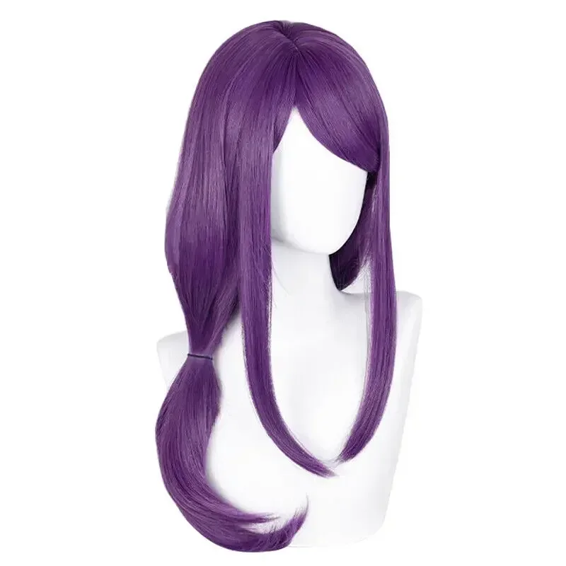 Peluca de anime para Cosplay Kamishiro Rize de 70 cm color púrpura para mujer, resistente al calor, cabello sintético 3