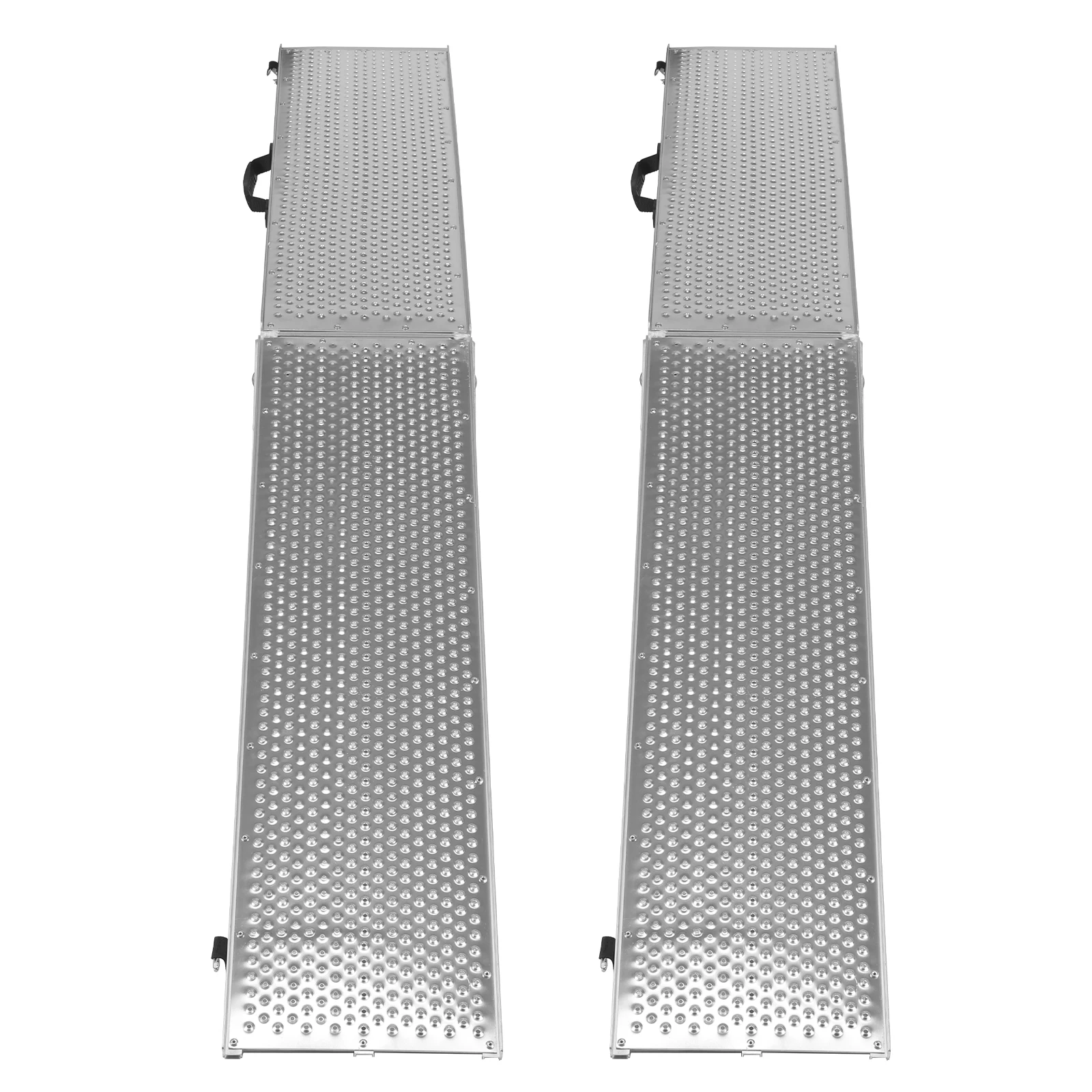 2 قطعة 85 بوصة الألومنيوم للطي تحميل سلالم مع مقبض ATV تحميل سلالم للدراجات النارية جزازات العشب UTV والمزيد