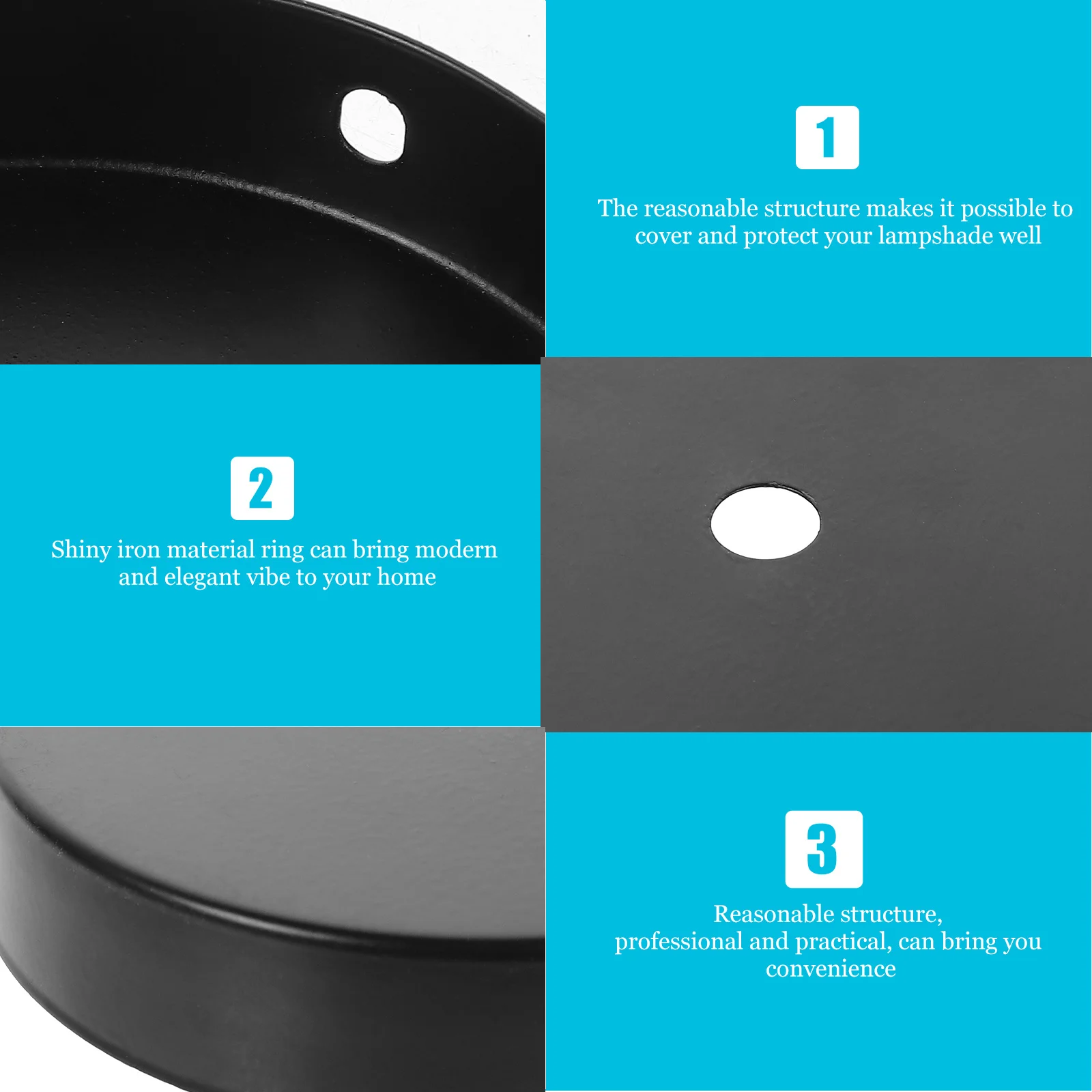 

6Pcs Galvanized Metal Ceiling Cover Plate Industrial Style Light Fixture Mounting Bracket Easy Install Durable Chandelier Canopy